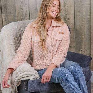 XL New Simply Southern Pink Comfy Collared Jacket